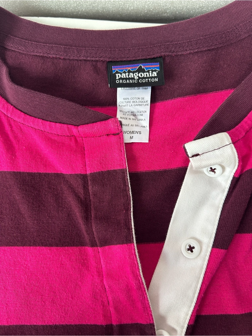 Patagonia 100% Organic Cotton Sender
Striped Rugby Dress Pink 3/4 Sleeve Sz. M - Picture 4 of 8